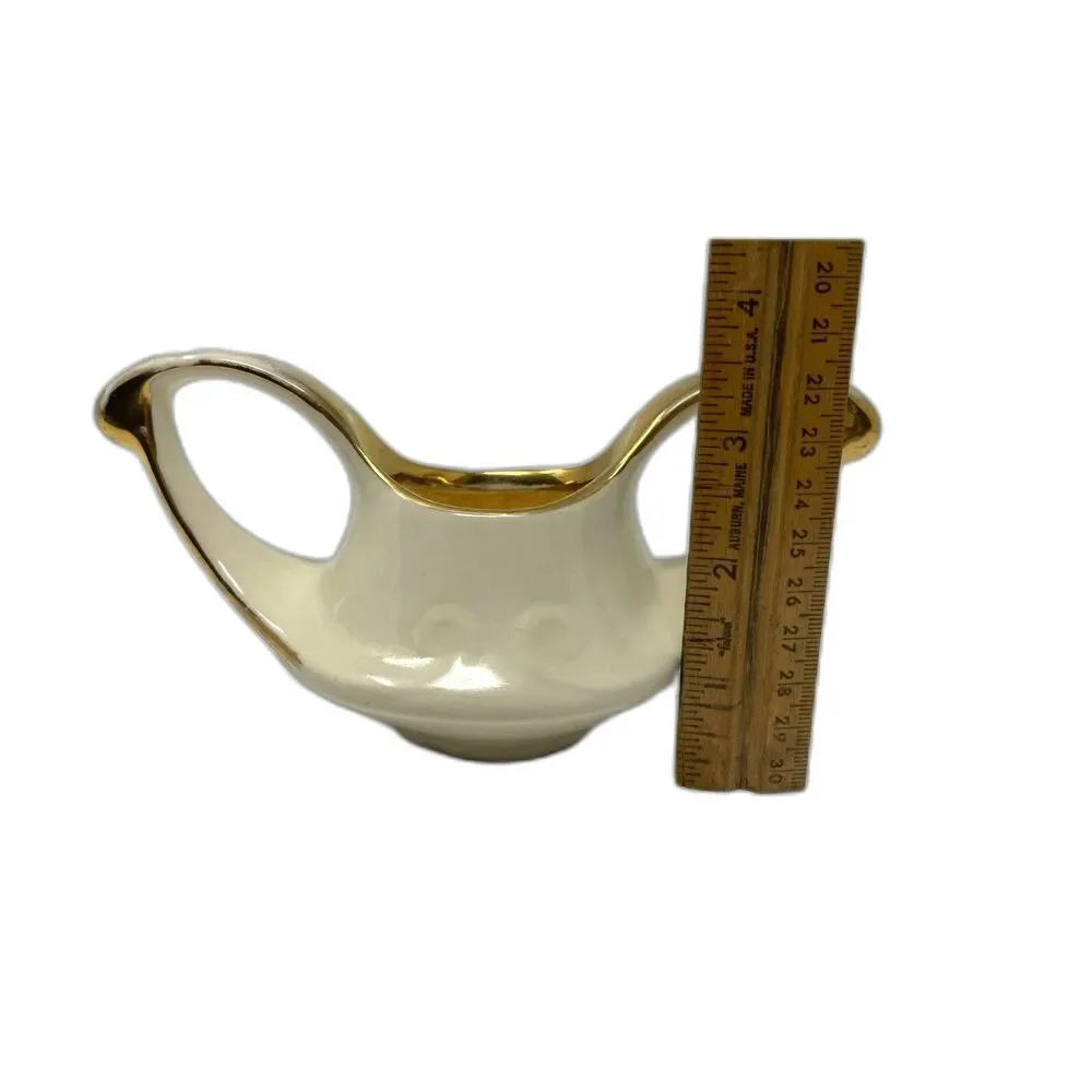 VTG Pearl China Co. Creamer/Sugar Set Hand Decorated 22KT Gold, USA